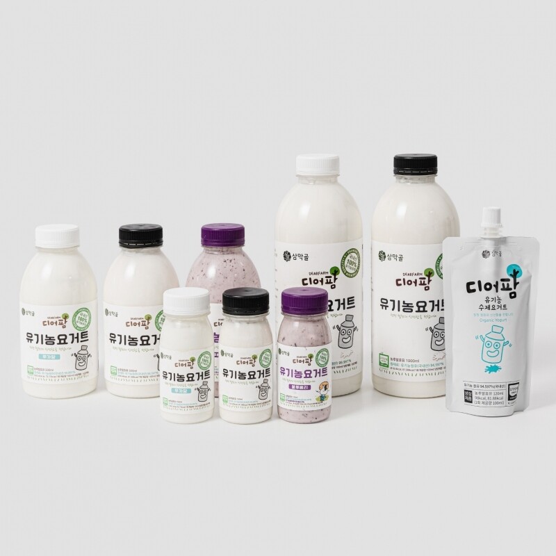 강원더몰,[라이브특가] 철원 삼막골목장 디어팜 유기농 수제요거트 3종(가당, 무가당, 블루베리)